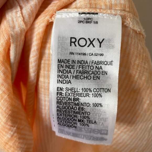 Roxy Wild Ties Button Down Midi Dress Orange Sz S - Picture 7 of 7